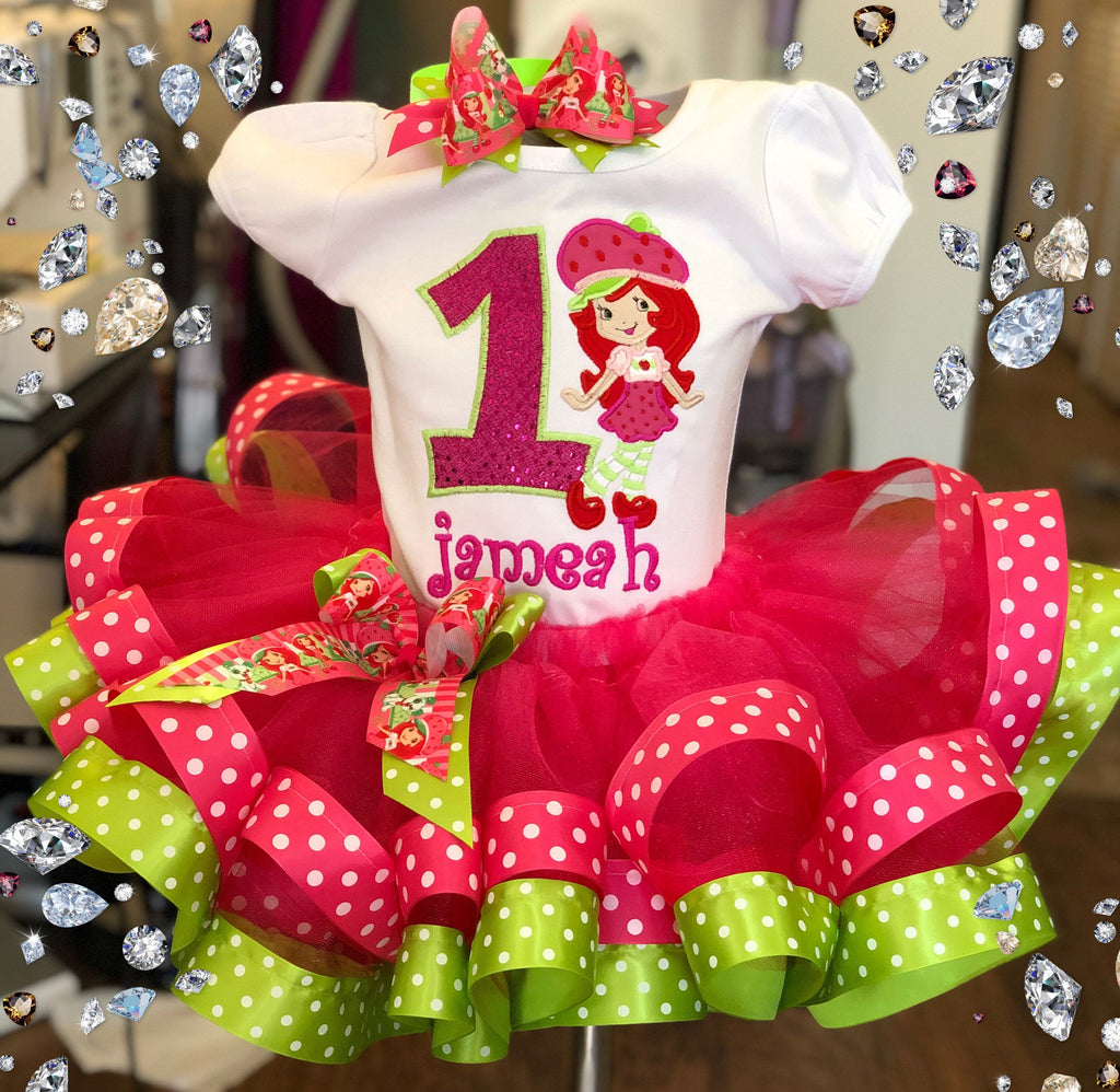 Strawberry Girl Tutu Birthday Outfit,first Birthday outfit,Second Birthday Any Age, Strawberry Theme Dress 6 / Tutu Only
