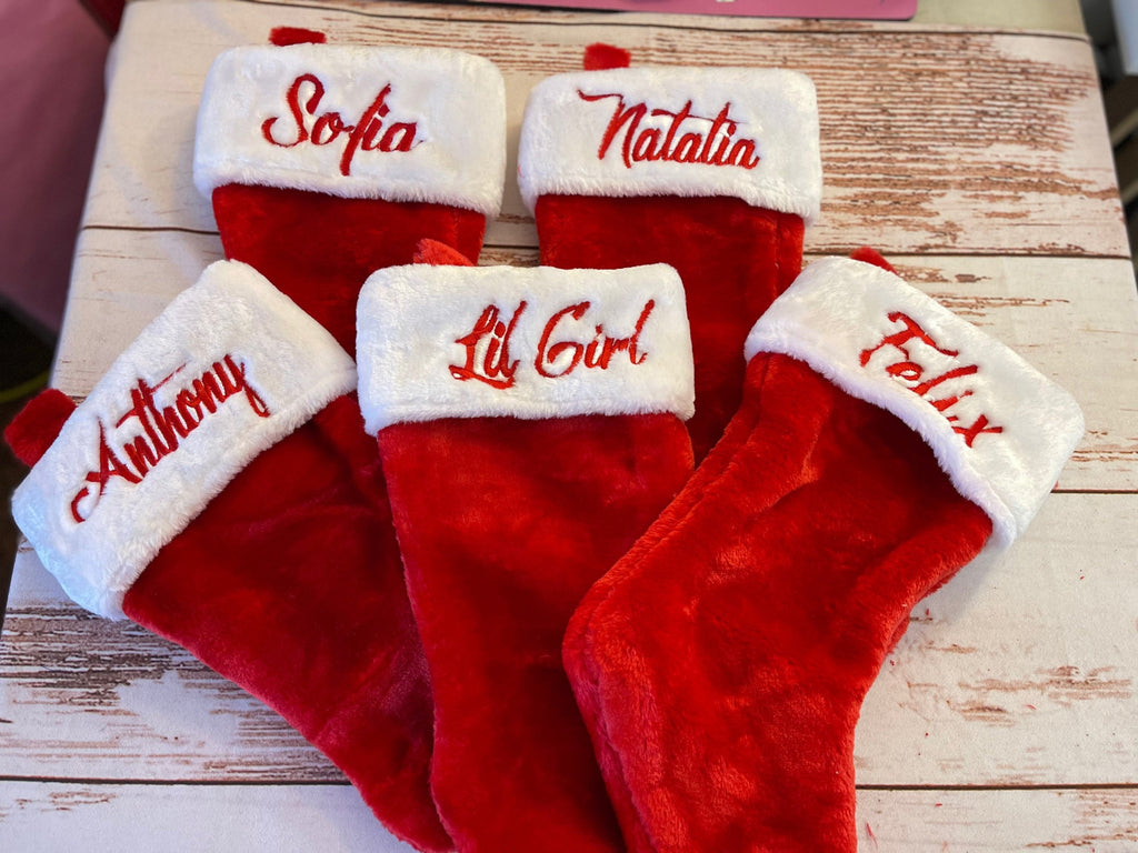 Personalized Christmas Stocking - Red Monogrammed Custom Made Stocking 2024