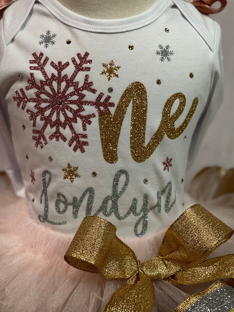 Winter Onederland Glitz Tutu Outfit in Rose Gold, Silver and Gold, sno | The Tutu Princess Winter Onederland Glitz Tutu Outfit in Rose Gold, Silver and Gold, sno | The Tutu Princess