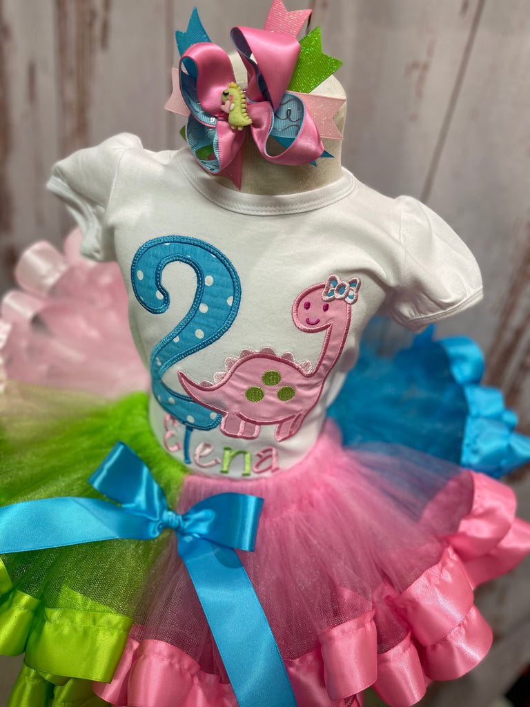 dinosaur birthday dress Wholesale Dinosaur Birthday Party Ruffle Dress for your store
