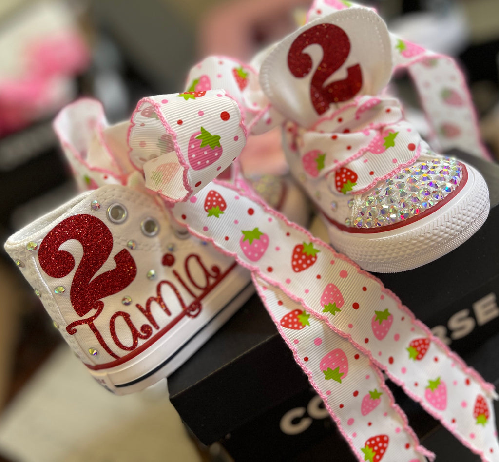 Minnie Mouse Personalized Bling Converse, Minnie Mouse Theme Shoes, Red Pink White or Black Themed Shoes 12 (Toddler) / Red Shoes
