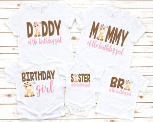 Leopard Design family birthday shirts