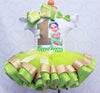 Green Princess Theme Birthday Tutu Outfit, Baby Tiana Dress, Green and Gold theme Dress