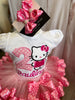 Kitty Birthday Outfit, Custom Kitty embroidery shirt, Kitty Birthday Dress