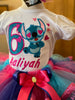 Lilo y Stitch cumpleaños Tutu, camiseta de cumpleaños personalizada, traje de Lilo, traje de cumpleaños de Lilo, traje de Lilo Hula, traje de baile de Lilo, traje hawaiano