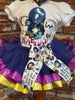 Coraline theme Birthday Tutu Outfit, Rainbow Tutu Set