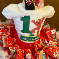 Red Monster Outfit, Street tutu outfit, Red Dress, Street Birthday Outfit