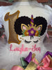 Afro Unicorn Floral Tutu Birthday Outfit, Unicorn Dress