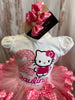Kitty Birthday Outfit, Custom Kitty embroidery shirt, Kitty Birthday Dress