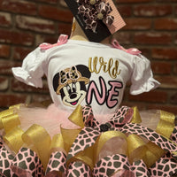Safari Theme Birthday Outfit, Wild One, Two, Three Tutu, Safari Mouse Dress, Wild theme Dress