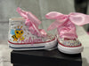 Bee Theme sneaker shoes,  Custom Safari bling chucks, Bumblebee Bling shoes