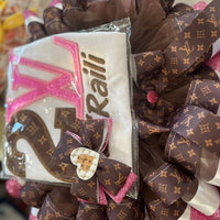 Pink LV Tutu Birthday Outfit, LV Theme Dress