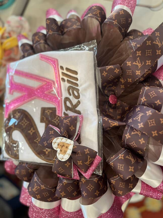 Pink LV Tutu Birthday Outfit, LV Theme Dress