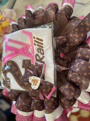 Pink LV Tutu Birthday Outfit, LV Theme Dress