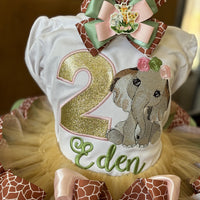 Elephant Theme Birthday Outfit, Wild One, Two, Three Tutu, Safari Giraffe Dress, Wild theme Dress