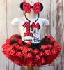 Classic Red and Black Miss mouse theme polka dot birthday outfit