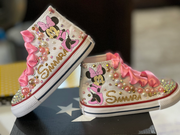 Personalized Miss Mouse Bling Converse, Miss Mouse shoes, Custom Converse, Custom Baby Shoes, Custom sneakers, Miss Mouse Sneakers