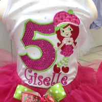 Strawberry Shortcake Tutu Birthday Outfit,first birthday outfit,Second Birthday Any Age, Strawberry Shortcake Dress
