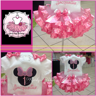 Minnie mouse birthday,Minnie mouse 1st birthday outfit,Minnie birthday shirt baby girl birthday outfit,Minnie Mouse Pink Ribbon tutu