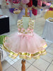 Personalized Minnie Mouse Pink and Gold Ribbon Tutu Dress , Pink Minnie Mouse tulle dress, Minnie Mouse costume