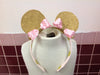 Vestido de tutú de cinta rosa y oro de Minnie Mouse, vestido de tutú de Minnie Mouse rosa y oro, vestido de tul de Minnie Mouse rosa, traje de Minnie Mouse