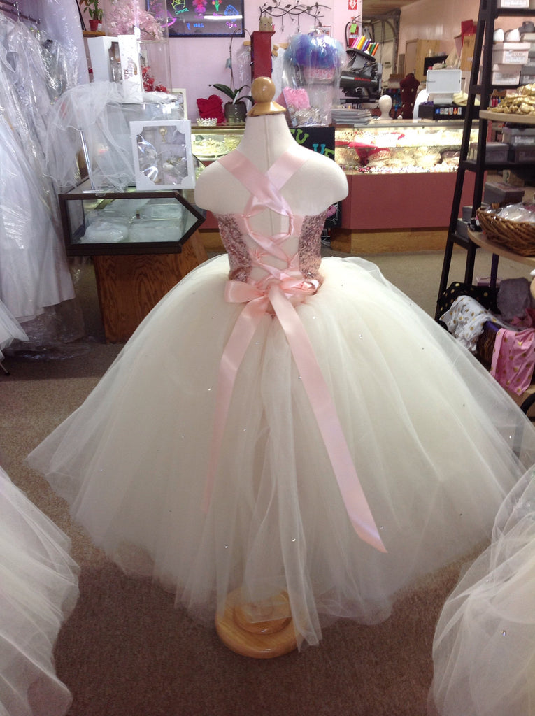 Rose Gold Ivory Flower Girl Dress,Ivory Tulle Dress, Wedding Flower Girl Dresses, Rustic Girl Dress,vintage dress 8 / Tea/Calf Length Rose Gold Ivory Flower Girl Dress,Ivory Tulle Dress, Wedding Flower Girl Dresses, Rustic Girl Dress,vintage dress 8 / Tea/Calf Length