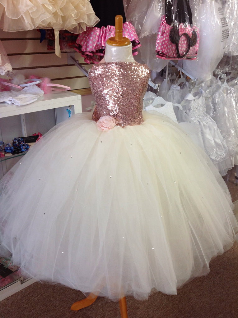 Rose Gold Ivory Flower Girl Dress,Ivory Tulle Dress, Wedding Flower Girl Dresses, Rustic Girl Dress,vintage dress 8 / Tea/Calf Length Rose Gold Ivory Flower Girl Dress,Ivory Tulle Dress, Wedding Flower Girl Dresses, Rustic Girl Dress,vintage dress 8 / Tea/Calf Length
