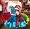 Rainbow Dash My Little Pony camiseta de cumpleaños, Rainbow Dash Ribbon Tutu Set - Rainbow Dash Pony Girl Birthday Set - Rainbow Dash Tutu