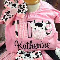 Cow cutie Tutu, Custom Embroidery Birthday Shirt, Birthday outfit