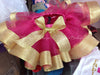Tutú de cumpleaños de corona, camiseta de cumpleaños con bordado de corona, traje de 1er cumpleaños, traje de cumpleaños rosa y dorado