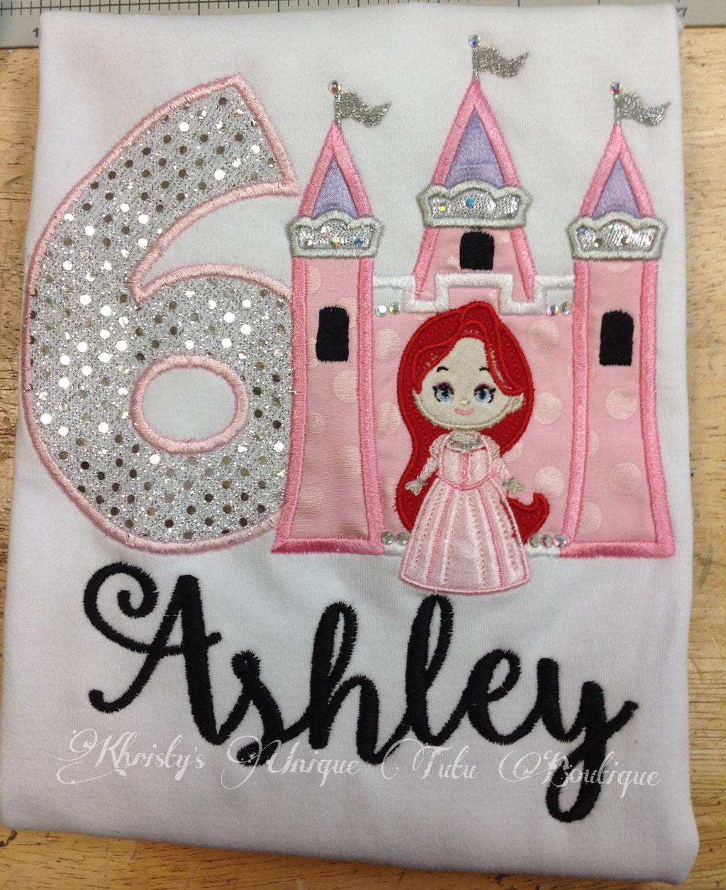 Princess Castle Birthday Shirt,Castle Birthday Shirt,Princess Birthday Shirt or Bodysuit,Embroidered,Personalized,Monogram,Any Age,For Girls
