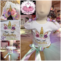 Traje de cumpleaños de unicornio mono de unicornio traje de unicornio de primer cumpleaños traje de cumpleaños de niña bebé conjunto de tutú de unicornio de 1er cumpleaños camisa de unicornio
