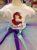 Mermaid Birthday Tutu, Custom Embroidery Birthday Shirt, Birthday outfit