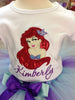Mermaid Birthday Tutu, Custom Embroidery Birthday Shirt, Birthday outfit