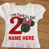 Minnie Mouse 2nd Birthday Shirt - Im Twodles shirt - Red and Black Minnie Birthday Shirt - Minnie Shirt - Red and White Polka Dot Minnie