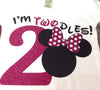 Camisa de cumpleaños de Minnie Mouse 2nd - Camisa Im Twodles - Camisa de cumpleaños de Minnie rosa caliente - Camisa de Minnie - Camisa de lunares rosa caliente