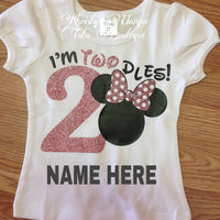 Minnie Mouse 2nd Birthday Shirt - Im Twodles shirt - Pink Blush Minnie Birthday Shirt - Minnie Shirt - Blush polka dot minnie shirt