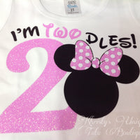 Minnie Mouse 2nd Birthday Shirt - Im Twodles shirt - Pink Minnie Birthday Shirt - Minnie Shirt - Pink Polka Dot Minnie