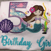 Mermaid Birthday Shirt, little mermaid shirt, Under the sea birthday shirt,Pink teal lavender purple glitter shirt