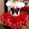 Red Minnie Mouse Tutu, traje de cumpleaños de Minnie Birthday Princess Castle, traje de cumpleaños de Disney Castle