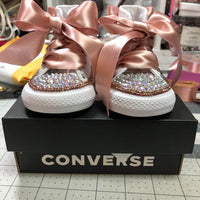 Rose Gold Personalized Bling Converse, Rose Gold shoes, Custom Converse, Custom Baby Shoes, Custom sneakers