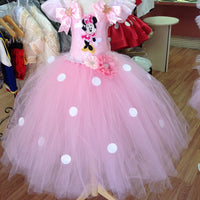 Minnie Mouse Inspired Dress,Princess Costume, toddler princess dress,Pink Minnie Mouse,flower girl dress