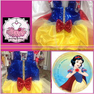 Snow White theme romper outfit, Baby girl Snow White romper, princess bubble romper