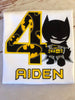 Batman Birthday Shirt, superhero birthday shirt, Batman Embroidered shirt, Batman party, Batman number shirt