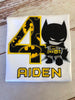 Batman Birthday Shirt, superhero birthday shirt, Batman Embroidered shirt, Batman party, Batman number shirt