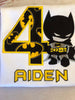 Batman Birthday Shirt, superhero birthday shirt, Batman Embroidered shirt, Batman party, Batman number shirt