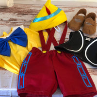 Pinocchio costume, Pinocchio outfit, toddler Pinocchio costume, Halloween costume, dress up outfit