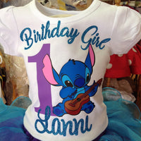 Lilo and Stitch Birthday Tutu, Custom Birthday Shirt, Lilo Costume,Lilo Birthday Outfit,Lilo Hula Costume,Lilo Dance Outfit,Hawaiian Costume