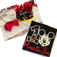 Traje de cumpleaños de 3 piezas de Mickey Mouse para niños, traje de cumpleaños para niños bebés, cumpleaños de Mickey, traje de Mickey Mouse