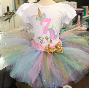Pastel Rainbow Unicorn Birthday Outfit girls,Pastel Unicorn Birthday Outfit,Pastel Birthday Tutu,Pastel Unicorn,Rainbow Unicorn Tutu